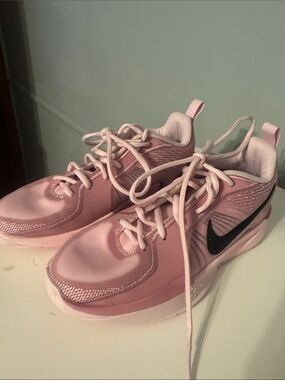 Nike girls  Light Pink Athletic Sneakers with Black Swoosh